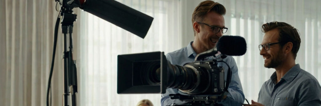 Professional corporate video production in action