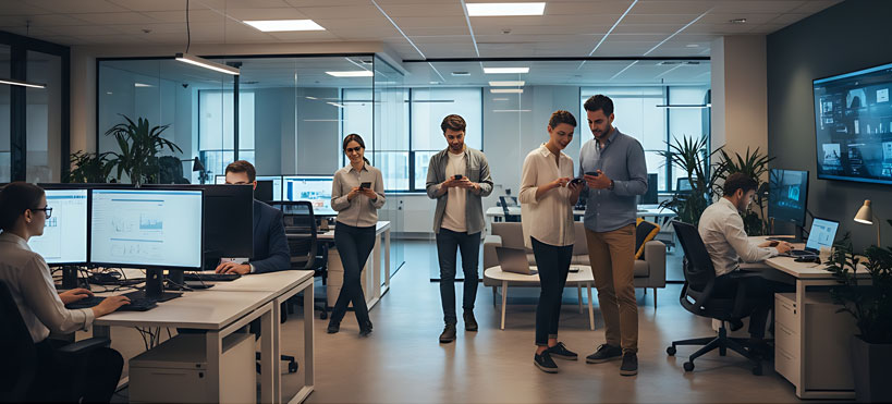 B2B professionals engaging with video content on various devices