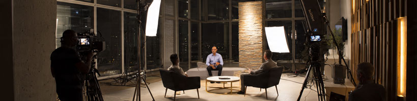 Corporate video production Sandton – professional lighting and filming setup