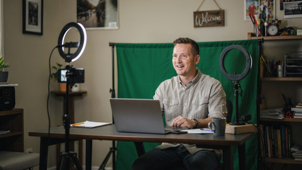 small business owner recording promotional video in Johannesburg